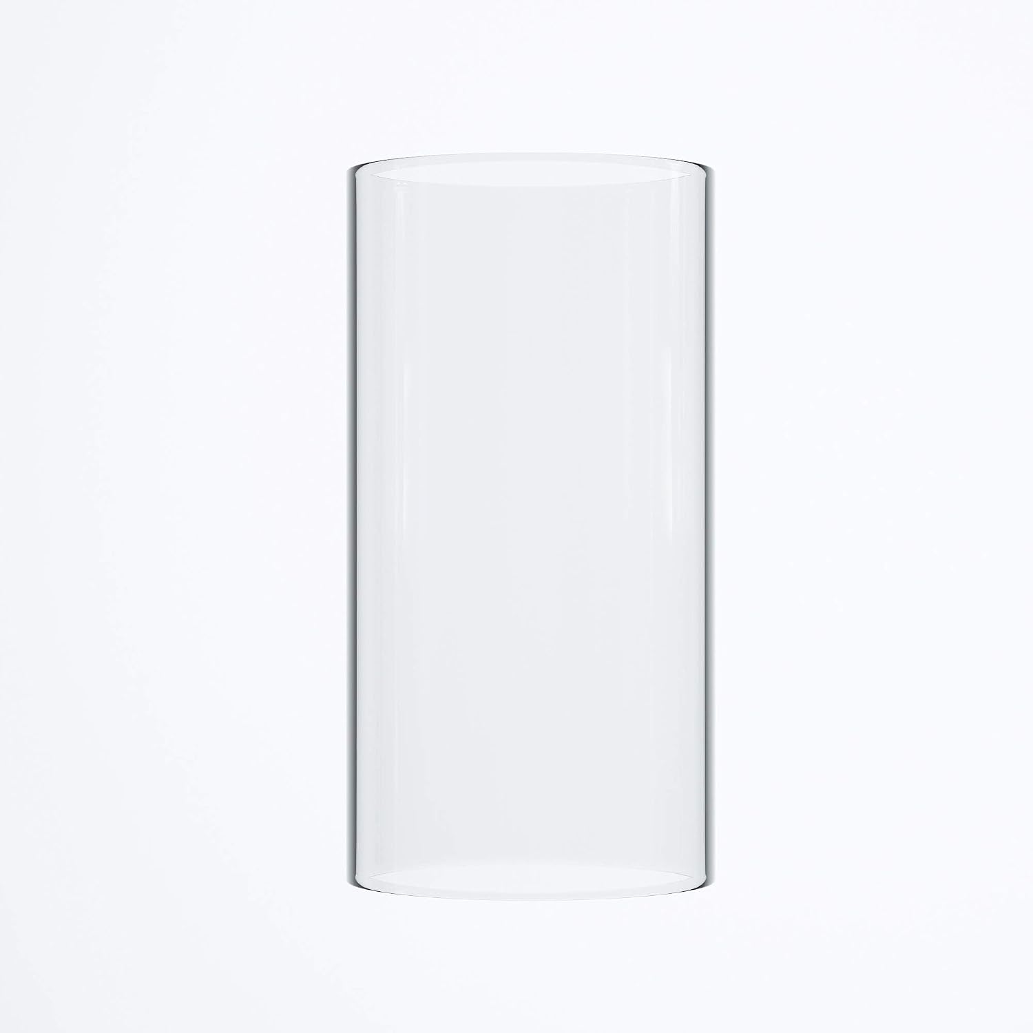 Large Size Hurricane Candle Holder - Glass Cylinder Open Both Ends, Open Ended Hurricane, Glass Lamp Shade Replacement (3" Wide x 6" Tall)