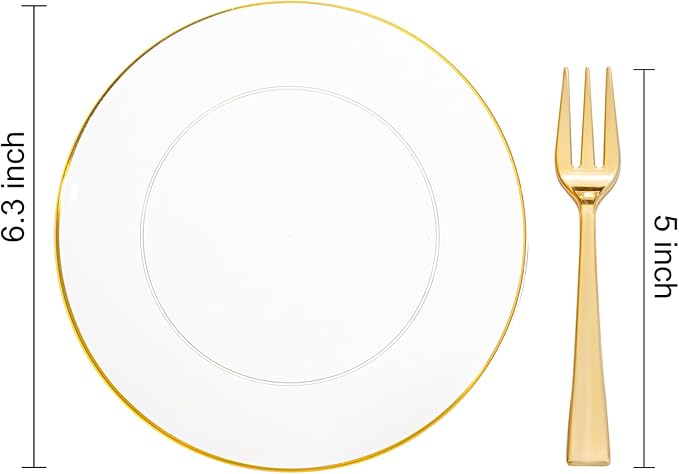 Festiva 200Pcs Clear Plastic Dessert Plates Disposable 6.3" with Plastic Forks 5" - Small Clear Plates-Dessert/Cake/Appetizer Plates for Thanksgiving/Christmas Party & Wedding - Serve for 100Guests