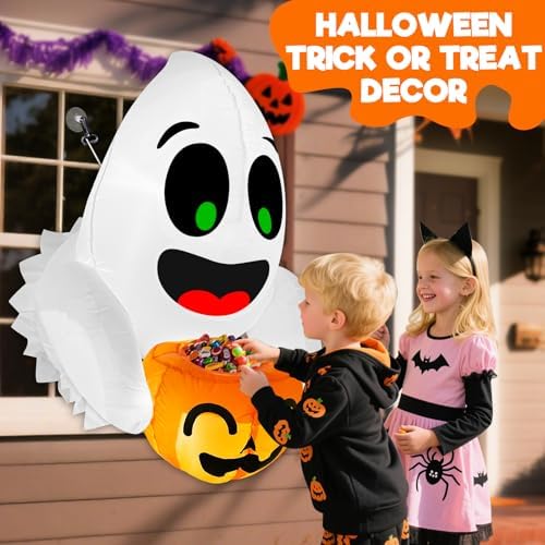 3.5 ft halloween inflatables ghost outdoor decorations blow showing dimensions