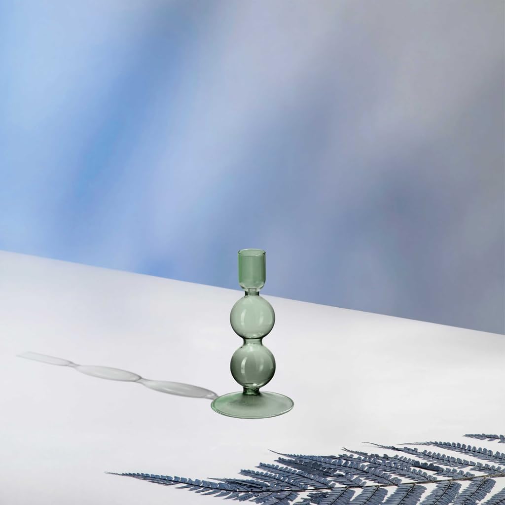 like. by Villeroy & Boch - Like Home Sage Candleholder, Elegant Glass Candleholder for Taper Candles, Home Decoration, Modern Design,Borosilicate Glass, Green