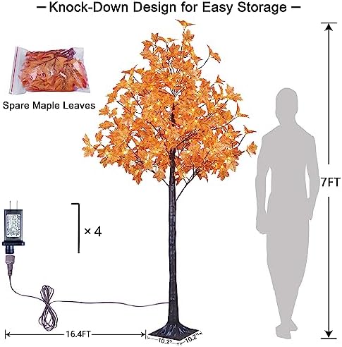 lightshare 7ft led lighted maple tree - dotted, package contents