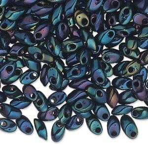 100g Grams Long Magatama Bead Mix, Miyuki. Lime, Chartreuse, Green, Midnight,...