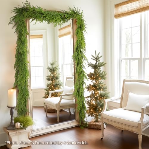 wbhome 2 pcs 9ft real touch norfolk pine, side view