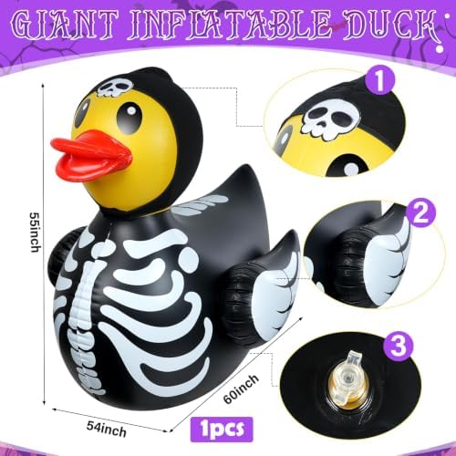 4.6 feet halloween giant inflatable duck outdoor decorations,huge, close-up detail