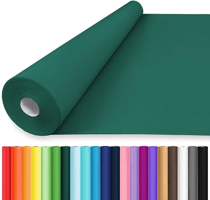 Vanhench 36" x 2400" (200') Green Wrapping Paper Roll, Kraft Paper Roll for Fathers Day/Birthday Gifts, Bouquet Flower Crafts Paper, Moving Supplies, Solid Color Bulletin Board Paper