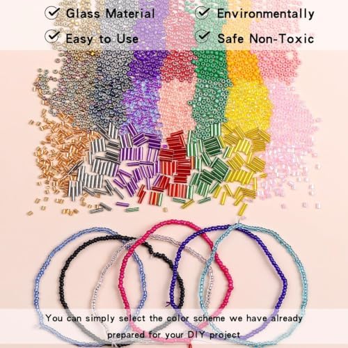 songin seed beads kit with bugle beads, 7, package contents