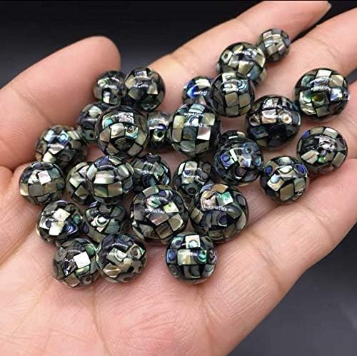 ABCGEMS AAA Abalone Shell Beads - Mosaic Round 12mm (Full Strand 33Pcs)