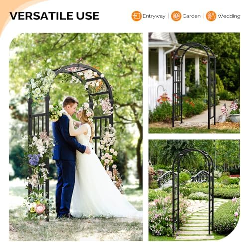 vingli vinyl garden arbor, pvc wedding arch for, side view