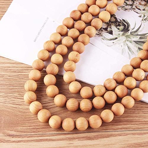8mm natural sandalwood round beads gorgeous craft handmade, close-up detail