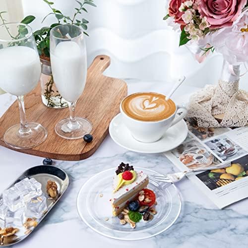 dayammi 240pcs silver dessert plates set includes 120 showing dimensions