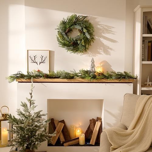 decorbyhannah 20" norfolk pine christmas door wreath with shown in use