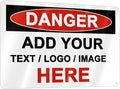 Custom Danger Signs Outdoor Metal - 12 x 8 Personalized Aluminum Caution Signs Rust-Proof Warning Sign Safety Signs for Home Business