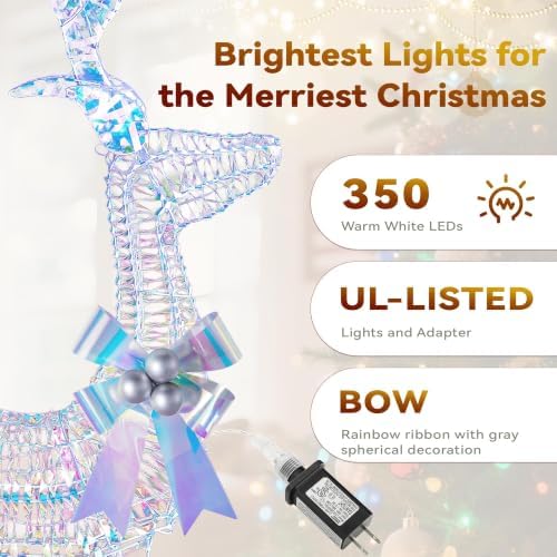 3d large christmas deer outdoor decorations with timer&remote, side view