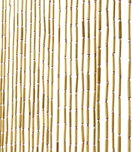 36inch x 79inch natural wood and bamboo beaded, side view