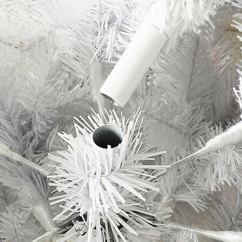 mupater 6ft pencil christmas tree, pre-lit artificial christmas, front angle view