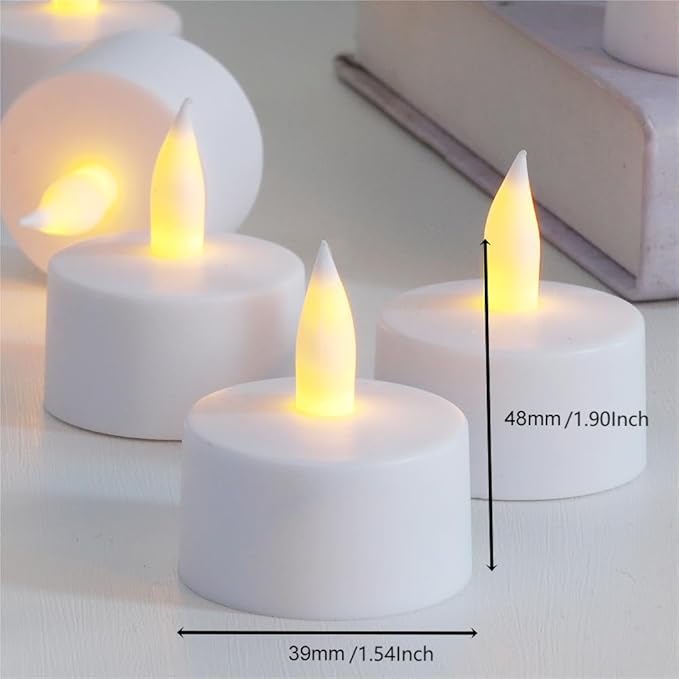Rechargeable LED Tea Lights, Flickering Flameless Candles with Remote Timer, 12 PCS Electric Battery Operated Candles with Charging Base for Christmas Halloween Weddings Decorative