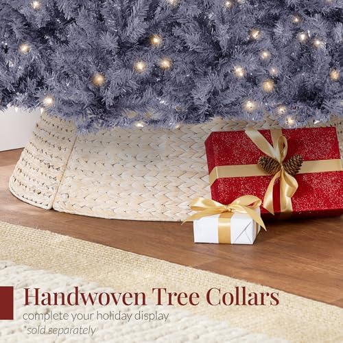 best choice products 4.5ft pre-lit charcoal gray christmas, view 9