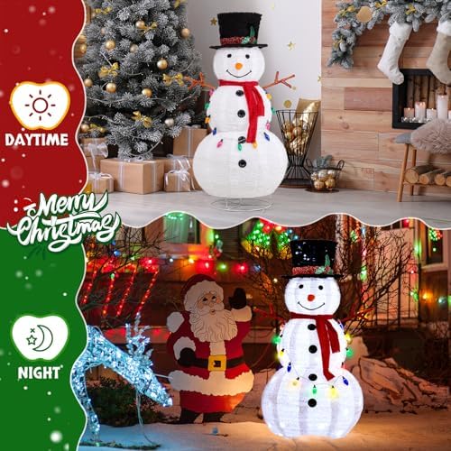 outvita outdoor christmas decorations 4ft lighted snowman, white, package contents