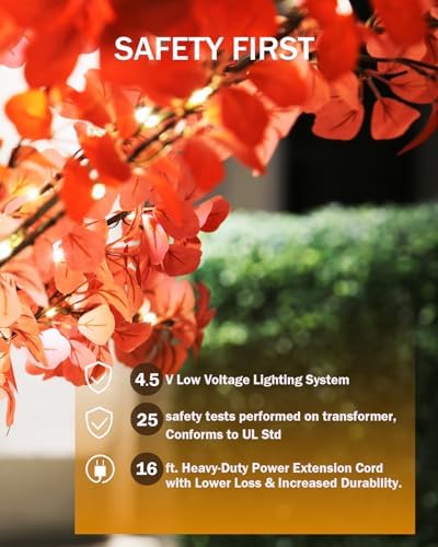 tybeeu 6ft 5-leaf lucky tree with 300 warm, package contents