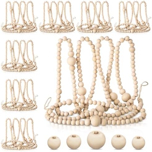 ceenna 8 pcs 9ft rustic christmas wooden bead, view 9