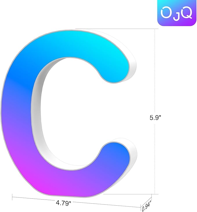 OJQ Light Up Letters LED Letter - Marquee Letters Room Decor Alphabet Letter Music Sync Color Change Colorful - Christmas Birthday Gifts for Girl - Teen Girls Gifts Party Home Wall Decor