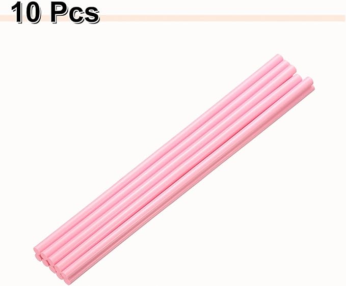 HARFINGTON 10pcs Hot Glue Sticks 0.28" Dia x 9.84" Long EVA Mini Hot Melt Adhesive Glue Stick for Hot Melt Gun Wood Plastic Glass Flowers Fabrics Foam, Pink