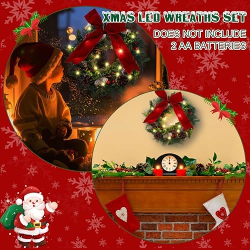 yuntau 2 sets christmas memorial cemetery wreath for on a desk or shelf