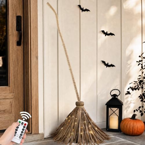 halloween decorations – 4.5ft light up witch broom shown in use