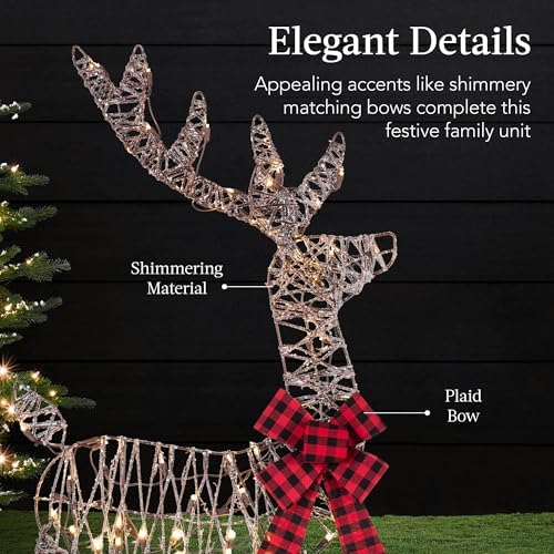 best choice products 4ft 3-piece 2d lighted christmas on a desk or shelf