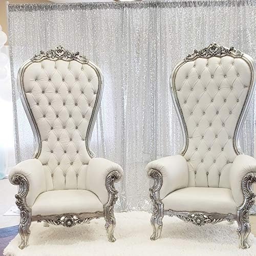 Eternal Beauty Silver Sequin Backdrop, 6x6 Ft Glitter Background Curtains for Shimmer Photography Party Wedding Birthday Back Drop Decor