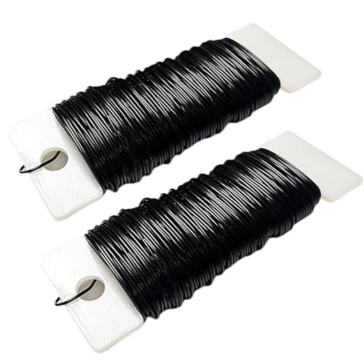 76Yards 26Gauge Black Metal Floral Wire Flexible Paddle Florist Garden Wire for Flower Arrangement,Crafts,Christmas Wreaths Tree,Garland.