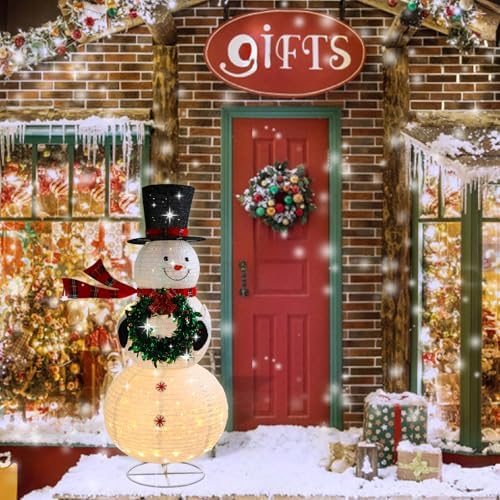 mumtop 6 ft lighted christmas snowman outdoor indoor on a desk or shelf