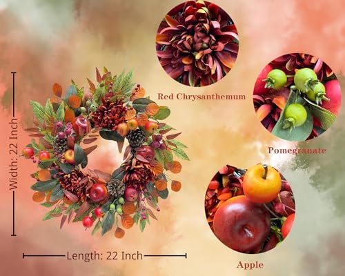 svndlyn 22 inch fall front door wreath with shown in use