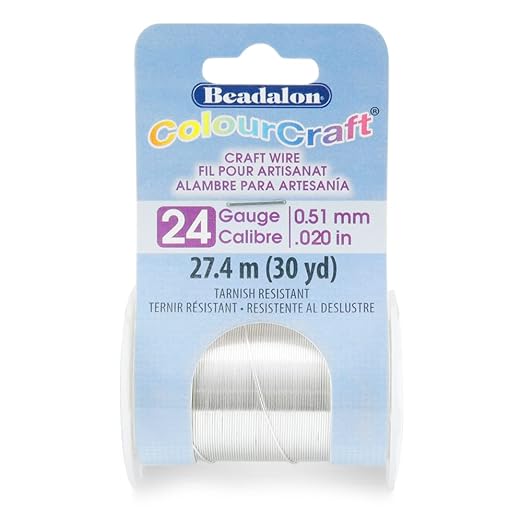 Beadalon ColourCraft Wire, 24 Gauge, Silver Plated, 30 yd Spool