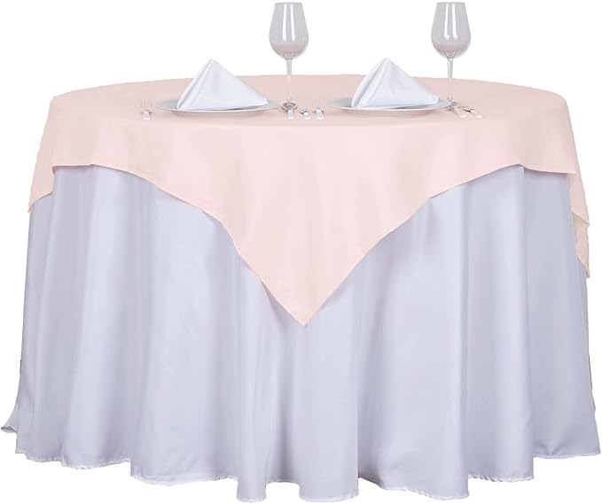 Efavormart 54x54 Blush Wholesale Linens Seamless Polyester Square Linen Tablecloth for Wedding Banquet Party Restaurant