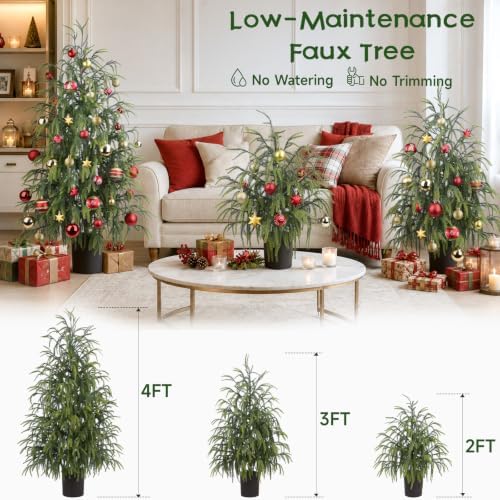 christmas norfolk pine tree, 2ft 3ft 4ft real, package contents