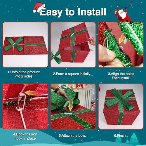 4.9ft large christmas lighted gift boxes - 505, side view