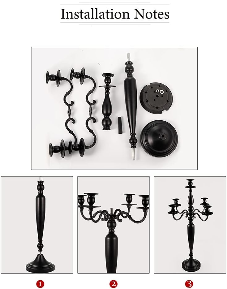 4PCS Black 5-Arm Candelabra Centerpiece for Halloween 28IN