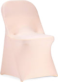 Peomeise Stretch Spandex Folding Chair Cover for Wedding Party Dining Banquet Event (Blush Pink,6pcs)