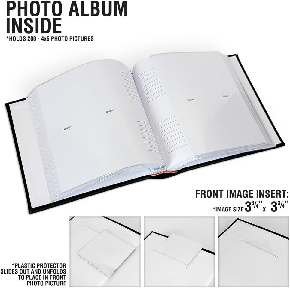 Personalized Photo Album, Custom Engraved Picture Album, Holds 200 4" x ...
