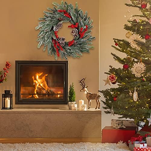 winemana 24 inch pre-lit christmas wreath with hanger, package contents