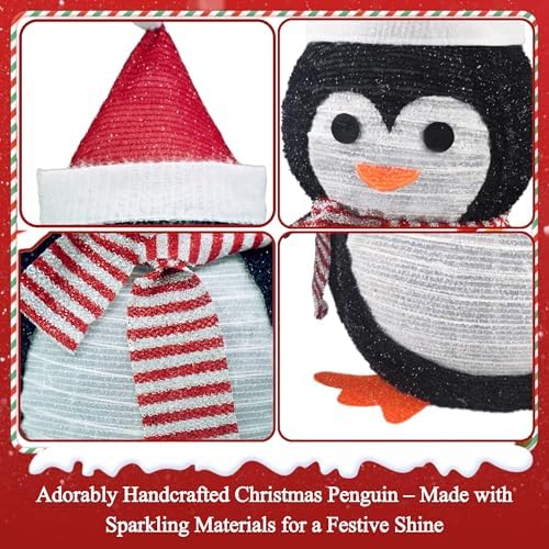 27.5-inch lighted christmas penguin for outdoor christmas decorations on a desk or shelf