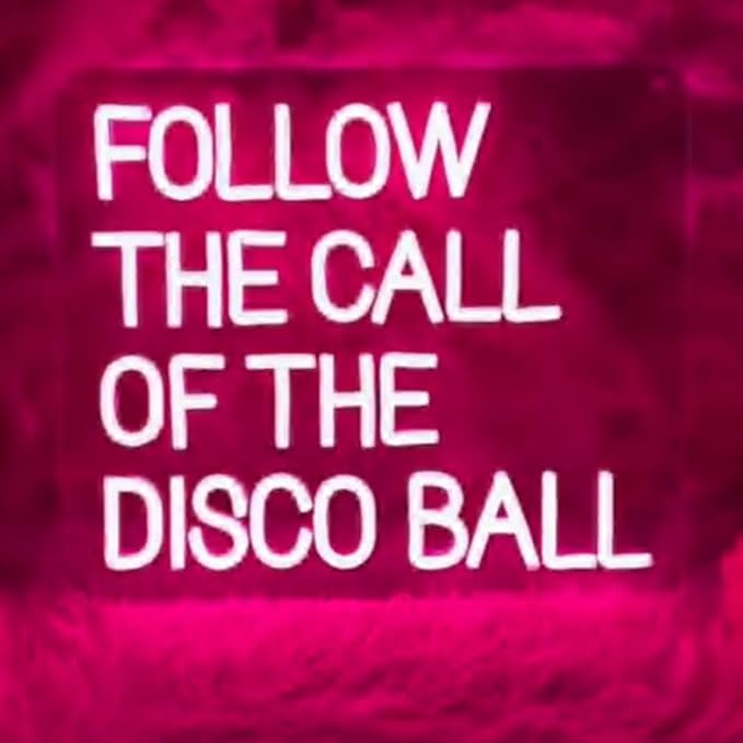 Neon Sign,Retro Disco Ball Sign,Disco Party Bar Pub Wall Decor,Home Wall Decor,Back To The 80 90's,Gifts USB Size:16x13inches