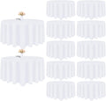 12 Pack White Round Tablecloth 108 Inch White Table Cloth Stain and Wrinkle Resistant Round White Tablecloths Reusable and Washable Polyester Fabric Table Covers for Buffet Wedding Party and Banquet