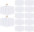 12 Pack White Round Tablecloth 90 Inch White Table Cloth Stain and Wrinkle Resistant Round White Tablecloths Reusable and Washable Polyester Fabric Table Covers for Buffet Wedding Party and Banquet