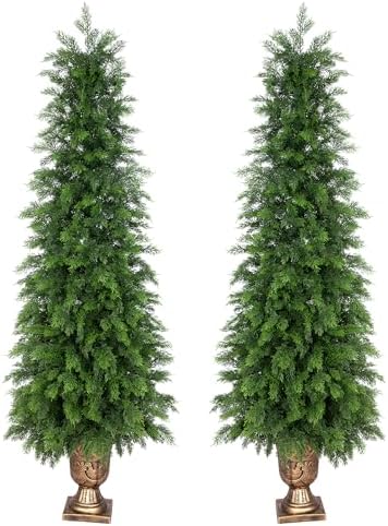 nafresh 5ft uv resistant topiary trees artificial with shown in use