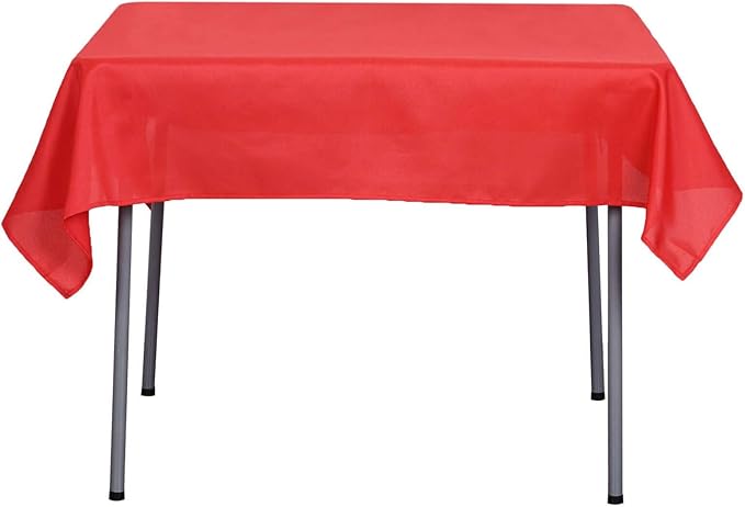 Efavormart 54x54 RED Wholesale Linens Seamless Polyester Square Linen Tablecloth for Wedding Banquet Party Restaurant