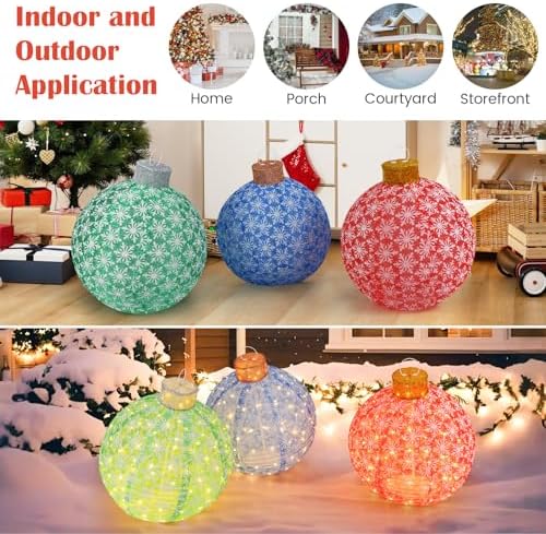tangkula 3 pieces christmas lighted pop up holiday, package contents
