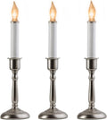 BA201PR3 Bayside Electric Window Candles, Pewter Finish, Traditional Style Candlesticks, 3 Pack