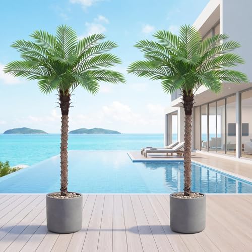 6ft artificial phoenix palm tree for outdoors, tall on a desk or shelf